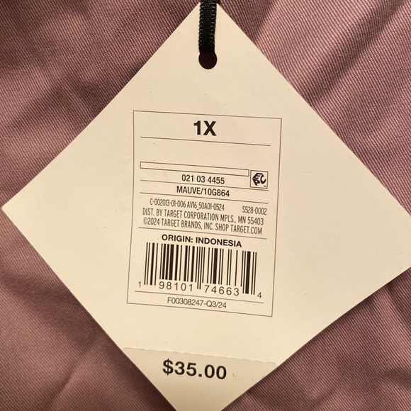 Ava & Viv Mauve Smocked Dress…size 1X - Picture 6 of 6